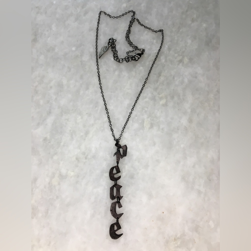 Peace Necklace Handcrafted Brass 16-18 inches long - Picture 2 of 16